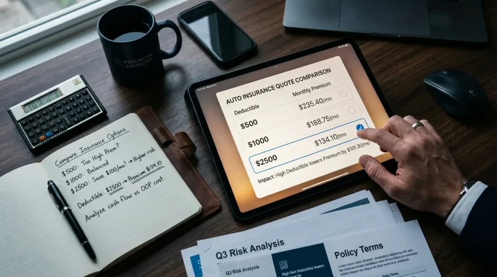 Finding Cheap Insurance Quotes: 5 Factors That Lower Your Premium by 40% 2 Deductible Trade off Planning Scene