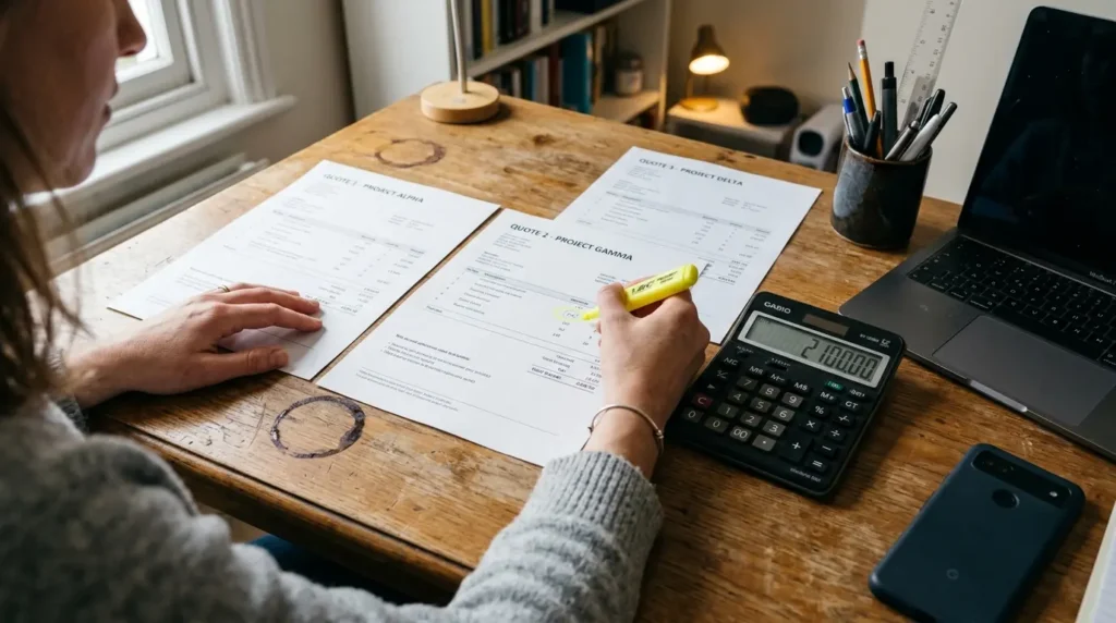 The Average Home Insurance Cost Just Hit a Record High, and Your Insurer Has Not Warned You Yet 4 Hands circling number on sheet reduce your average home insurance cost before the next renewal