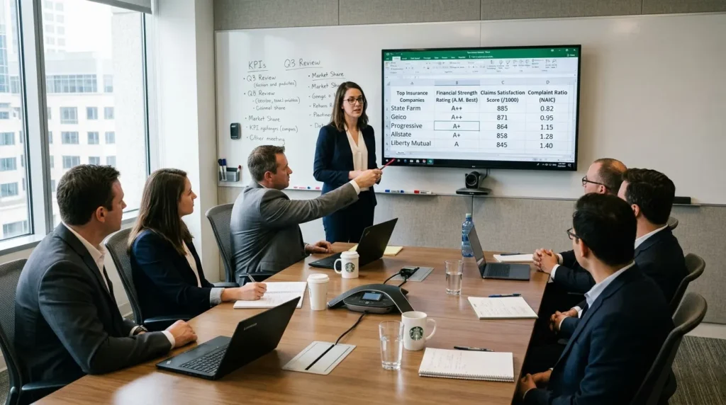 Top 10 Insurance Companies Ranked by Financial Strength and Claims Service 3 Insurance companies performance comparison table