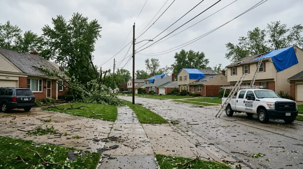 The Average Home Insurance Cost Just Hit a Record High, and Your Insurer Has Not Warned You Yet 1 Neighborhood after hailstorm damage average homeowners insurance cost has risen 46 since 2021