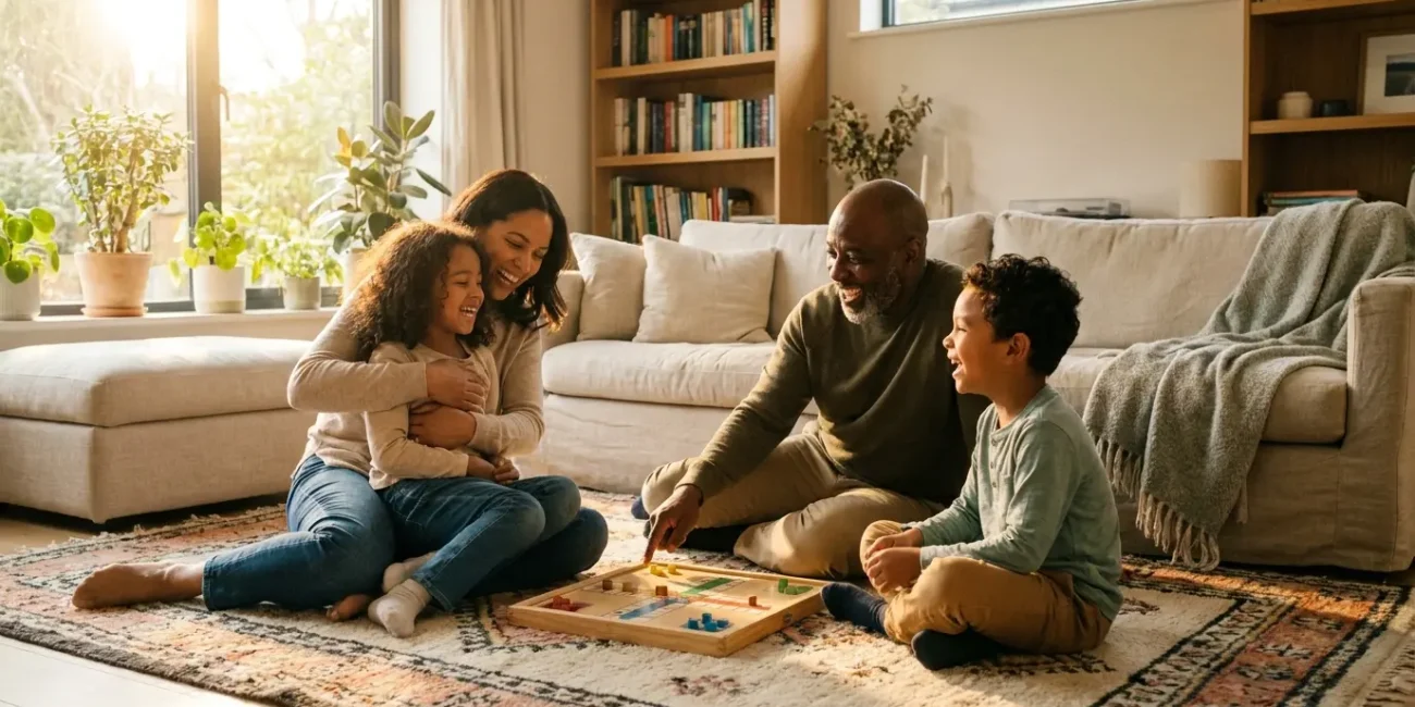 Family playing board game on Benefits of Family Health Insurance Every Image