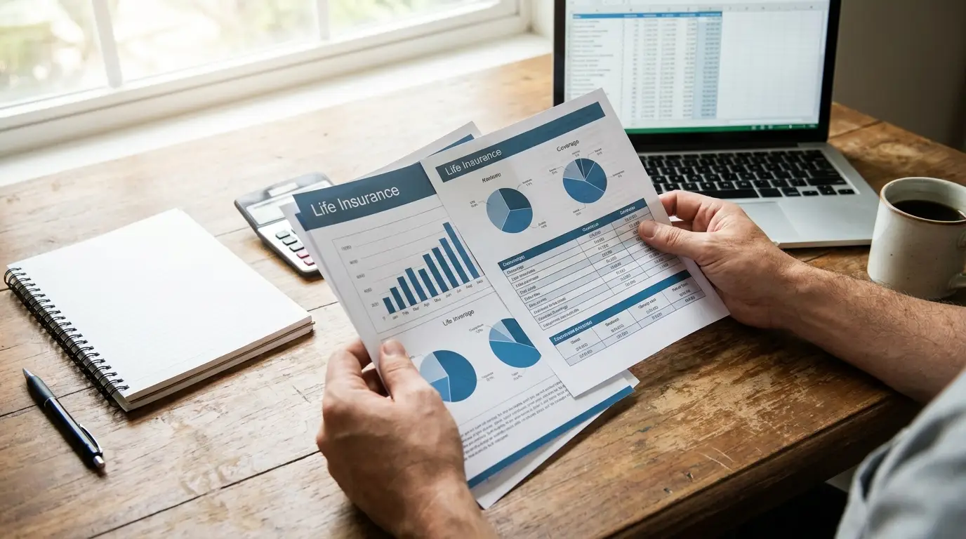 Hands comparing insurance brochures Best Fit by Policy Type