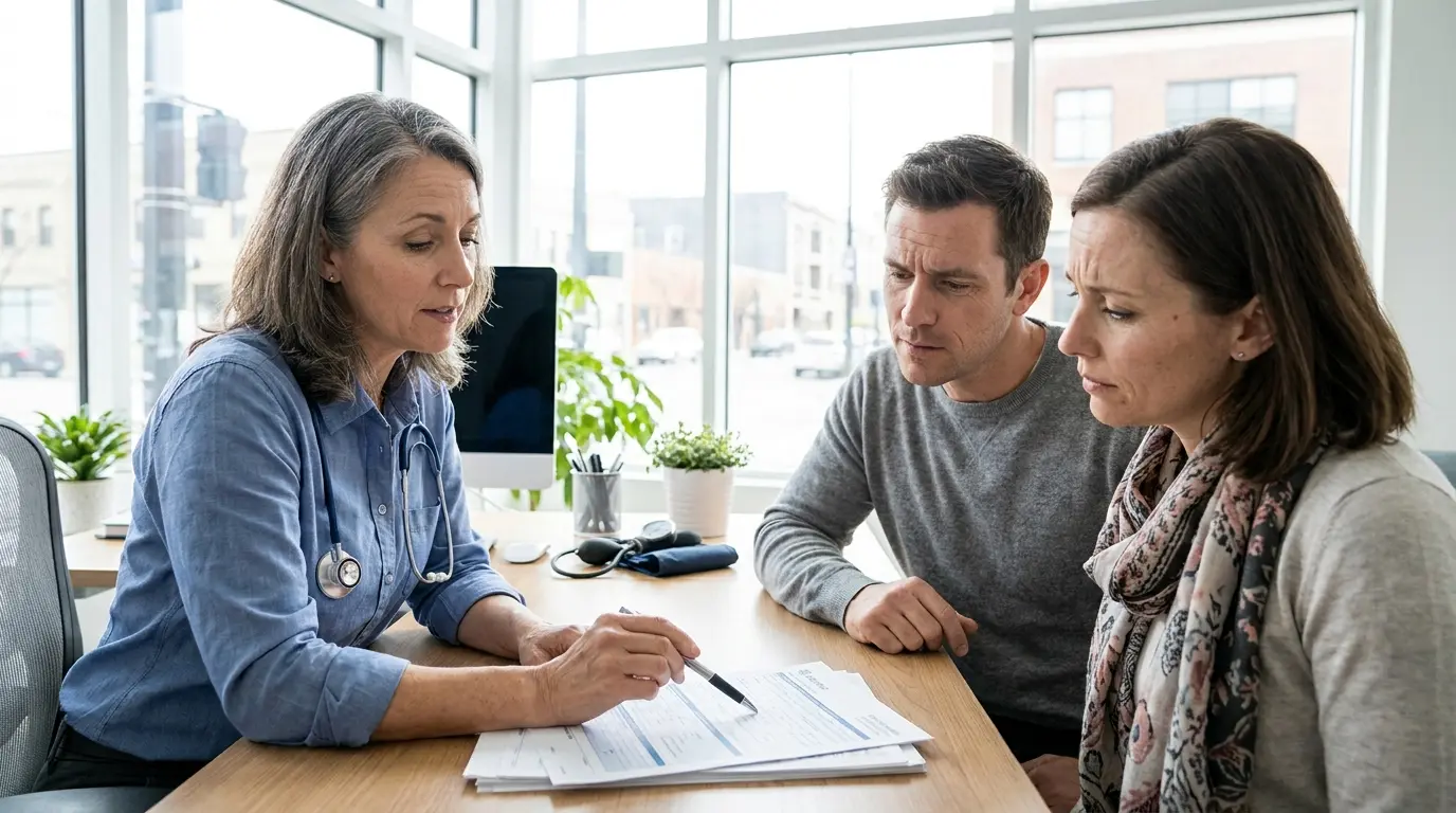 Physician discussing insurance Causes Most Health Insurance Company Denials (1)