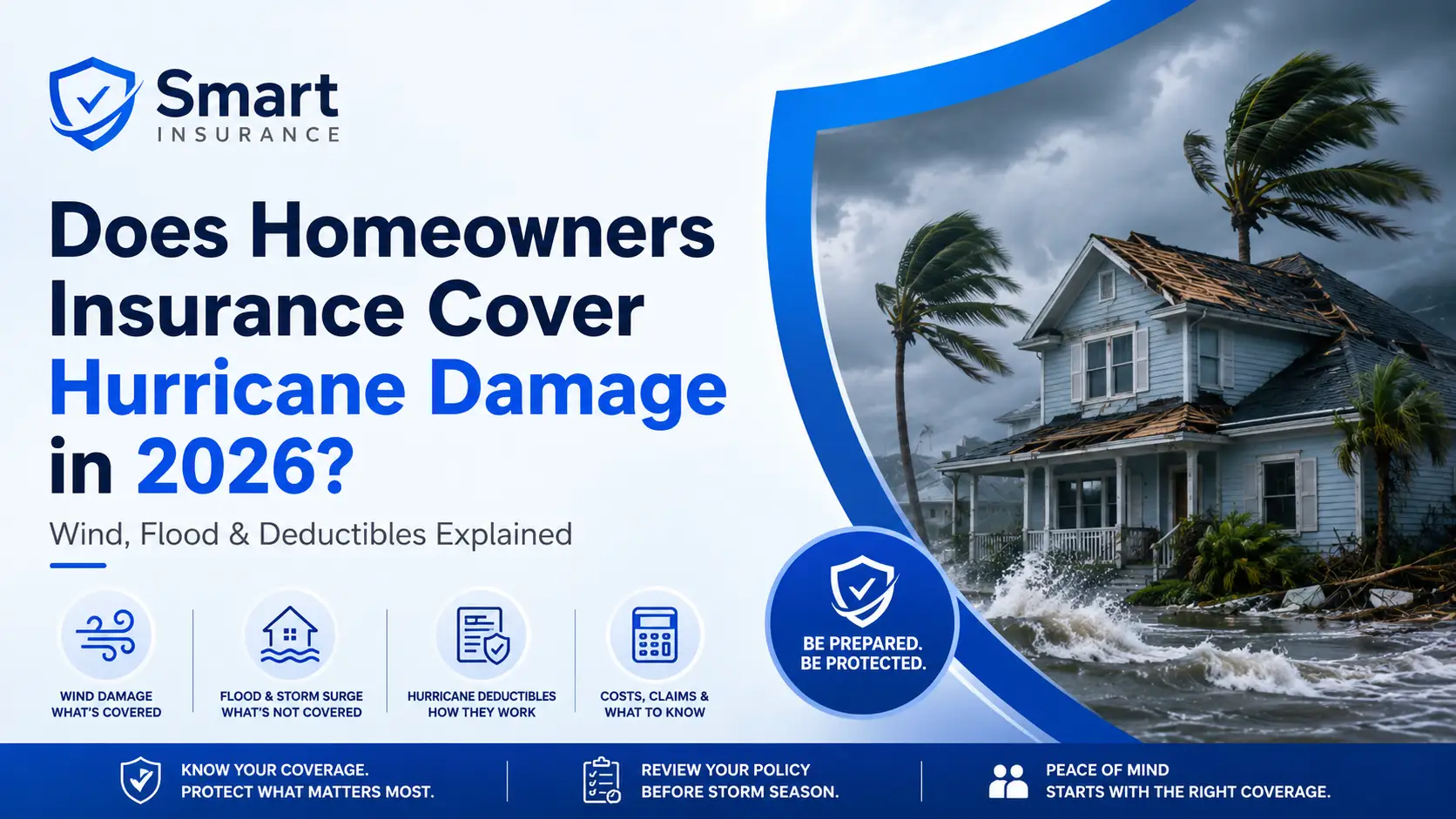 Does homeowners insurance cover hurricane damage to a coastal home?